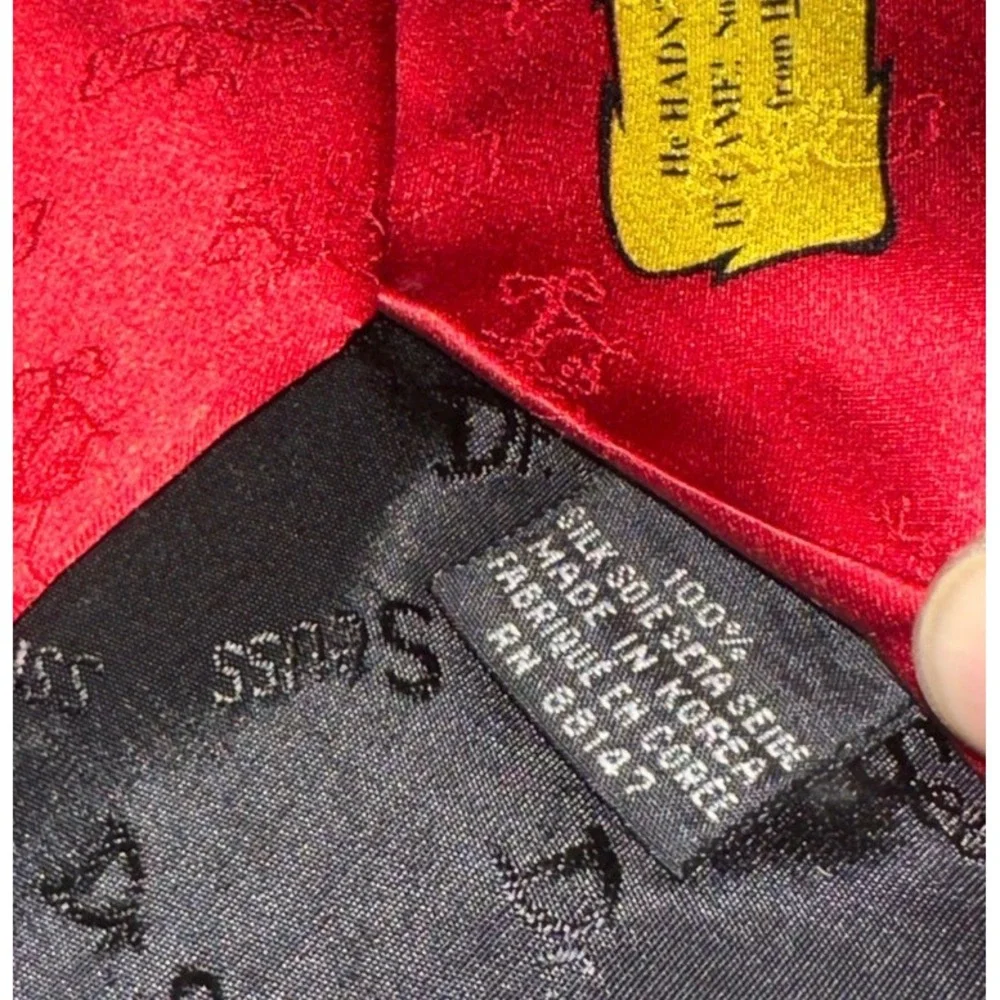 Dr Seuss The Grinch Stole Christmas Red Silk Necktie Holiday‎ Festive